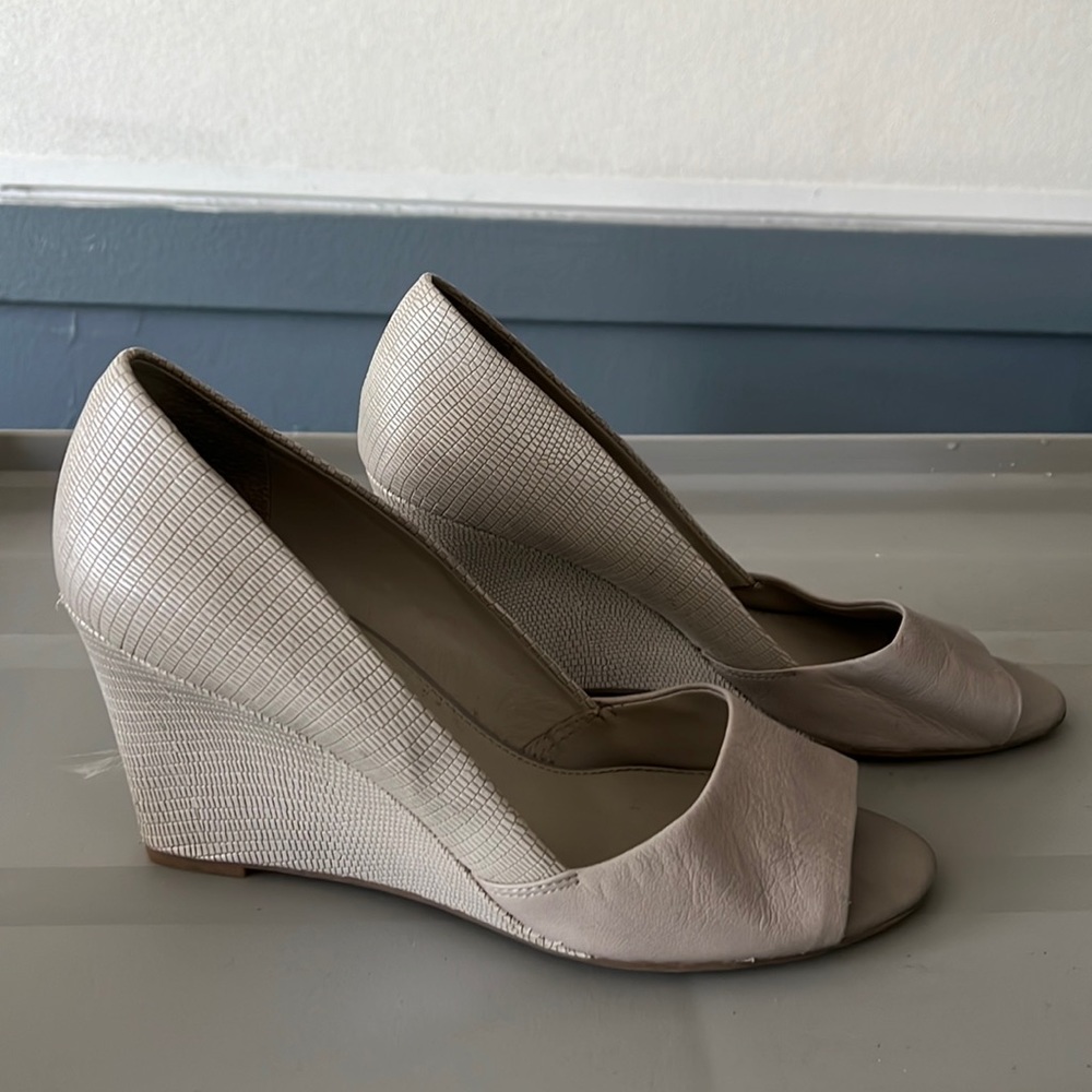Franco Sarto Grey Wedge Heels